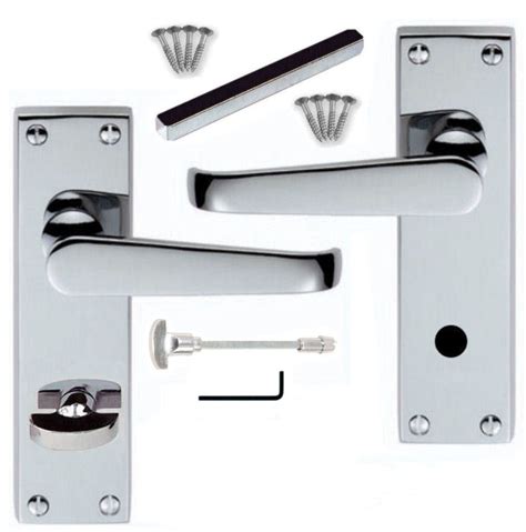Shop wayfair for all the best chrome bathroom hardware sets. Polished Chrome Victorian Straight Bathroom Door Handles ...