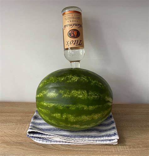 Insert The Vodka Bottle Into The Hole How To Spike A Watermelon