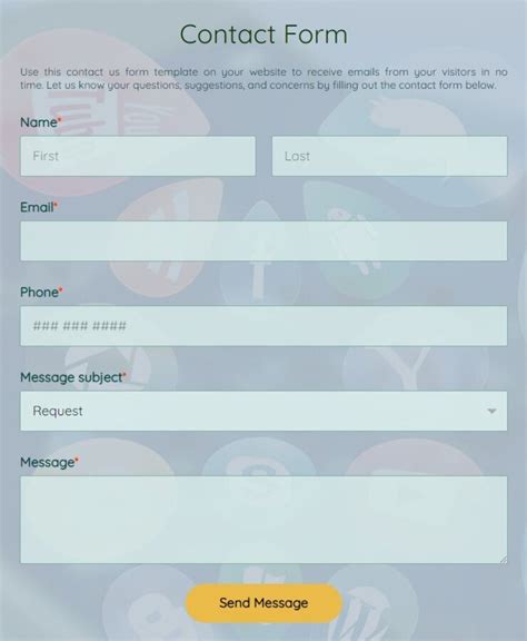Contact Form Template 123formbuilder