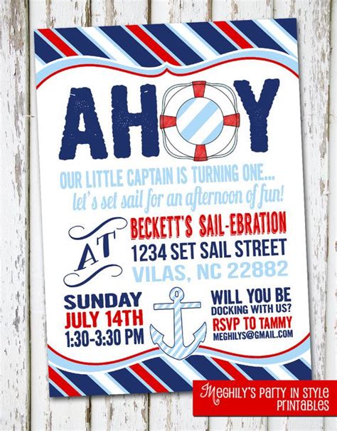 Sailor Nautical Invitation By Meghilys On Etsy 1000 With Images