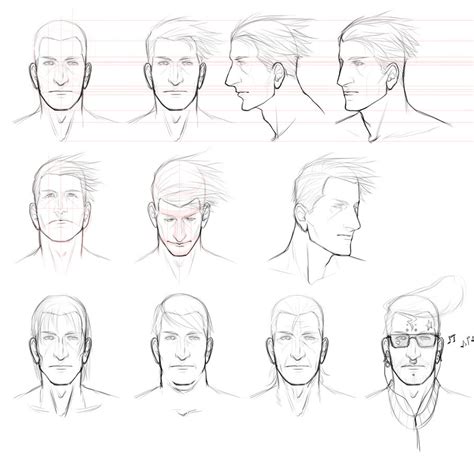 Male Face Reference Anime Drawing Tutorial Face Manga Drawing