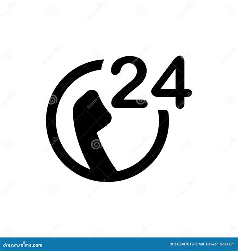 24 Hours Support Icon Stock Vector Illustration Of Sign 218947019