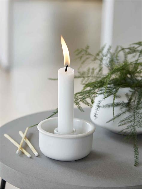 Nordic House White Ceramic Candle Holder Candle Dinner Candles