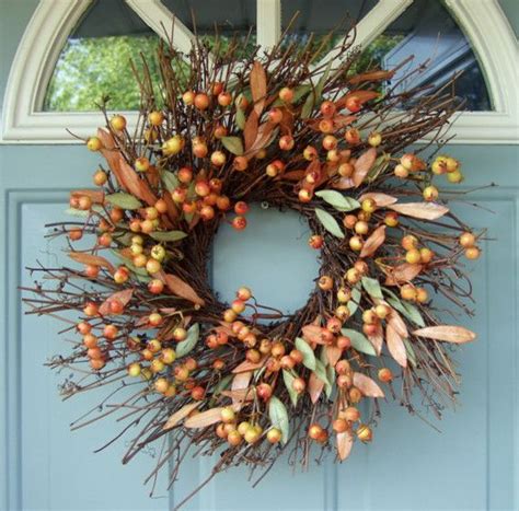 Fall Berry Wreath By Country Prim Contemporary Wreaths And Garlands