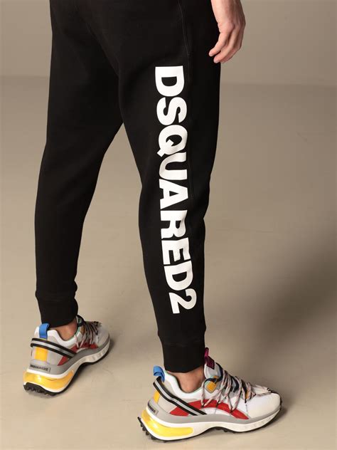 Dsquared2 Jogging Trousers With Logo Black Dsquared2 Pants