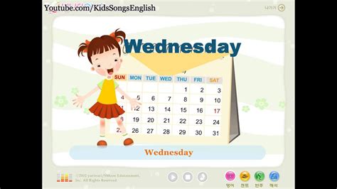 Sunday, monday, tuesday, wednesday, thursday, friday, saturday. Kids Songs English : "In a Week" Sunday Monday Tuesday ...