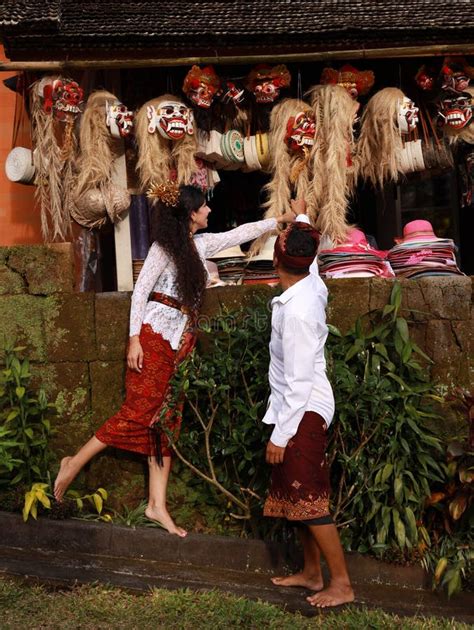 Balinese Culture Multicultural Couple Wearing Traditional Balinese