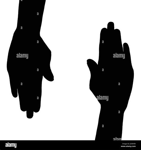Hand Silhouettes Monochrome Illustration For Your Design On A White