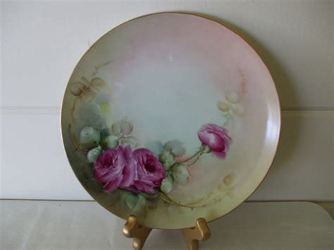 M Z Austria Porcelain Hand Painted Plate Of Roses