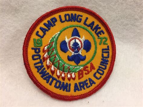 Rt2 Boy Scouts 1972 Potawatomi Area Council Camp Long Lake Patch