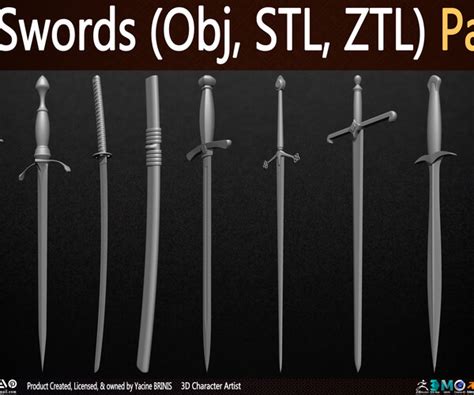 Artstation Pack Of Swords Obj Stl Ztl Volume 01 Resources