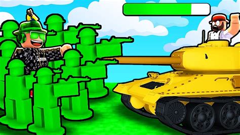 Toy Soldiers Vs War Tank In Roblox Toy Soldierz Youtube