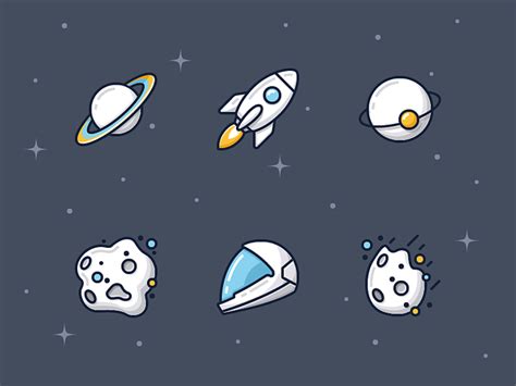 Space Icons By Tanya Buhinskaya On Dribbble