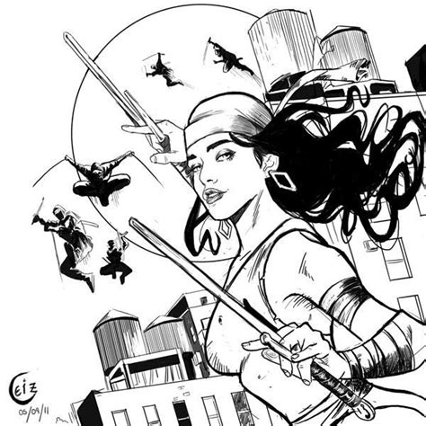 Marvel Elektra Coloring Pages Tripafethna