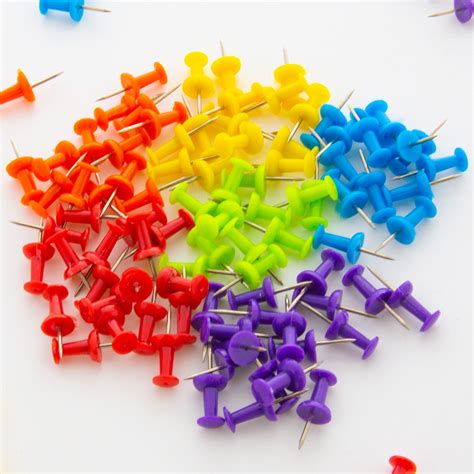 Assorted Color Push Pins Pack Crown Office Supplies