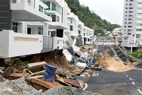 New property project launch for sale in penang malaysia. Road leading to Penang housing area on hillslope collapses ...