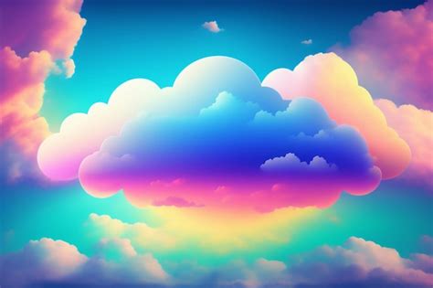 Premium Photo A Rainbow Cloud With A Rainbow Background