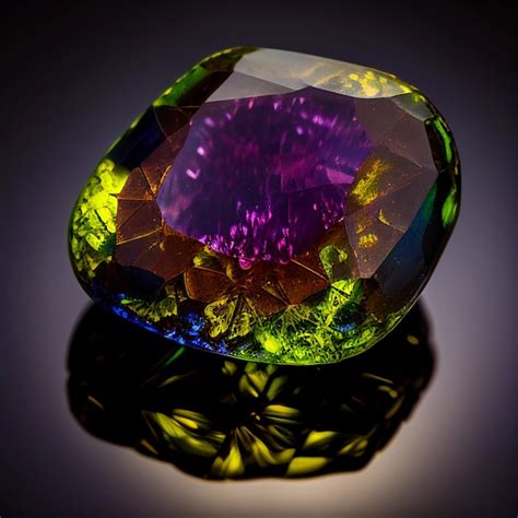 Premium Ai Image A Green And Purple Gemstone With A Purple And Green