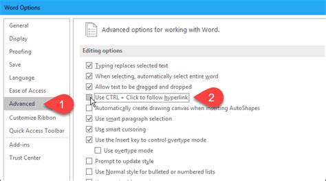 How To Follow Hyperlinks In Word And Outlook Without Using The Ctrl Key