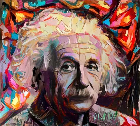 Albert Einstein Art Painting Original Portrait Oil Painting