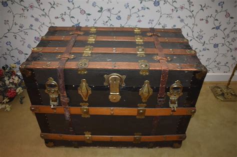 Sold At Auction Antique Steamer Trunk With Inside Tray