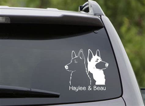 Vinyl Car Decal 2 German Shepherds By Pawsitivelysouthern Long Haired