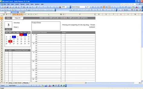 Excel Templates Daily Planner Excel Template
