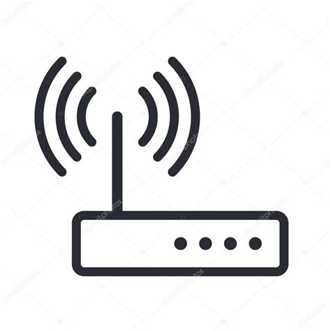 Wi Fi Router Outline Icon Modern Minimal Flat Design Style Vector