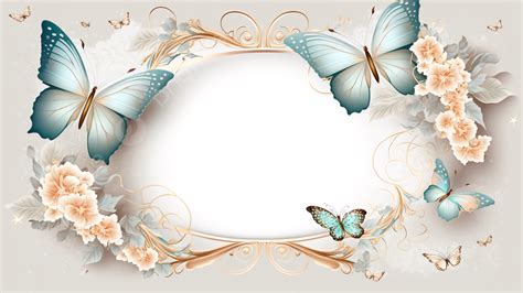 Butterfly Blue Border Background Butterfly Background Frame