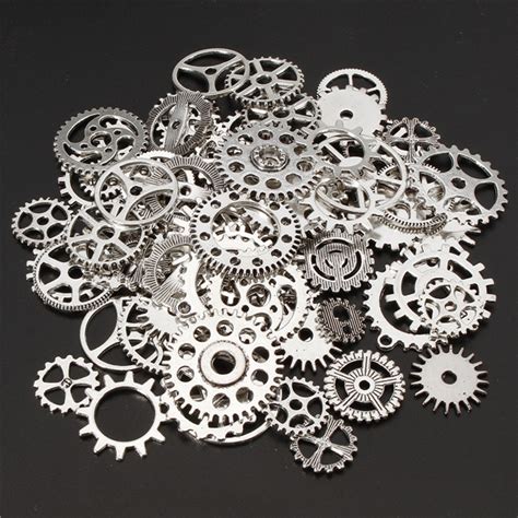 60 70pcs Steampunk Altered Art Craft Cyberpunk Gear Wheels Decoration