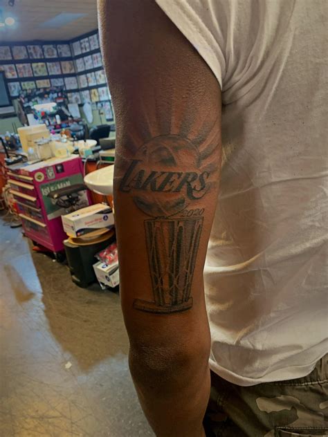 My New Lakers Larry Obrien Championship Trophy Tattoo Rlakers