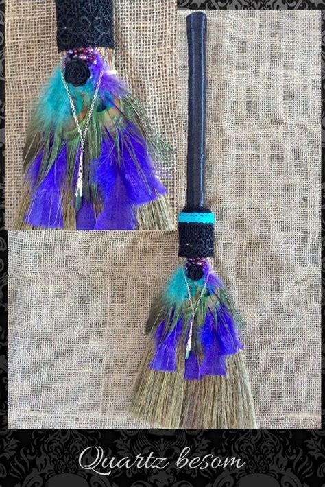Titanium Quartz Witch Broom Halloween Besom Porch Decor Broomstick