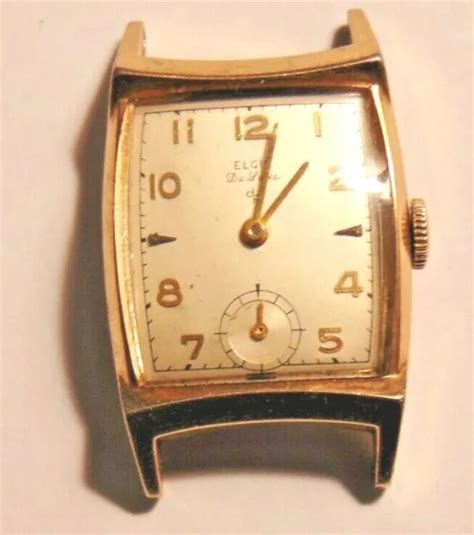 Vintage C1950 Elgin Deluxe 17j Manual Wind Wristwatch Grade 672 Runs