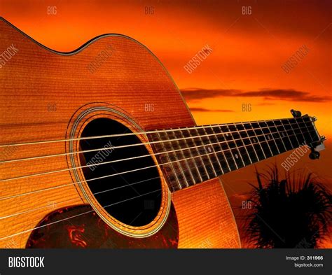 Guitar Sunset Image And Photo Free Trial Bigstock