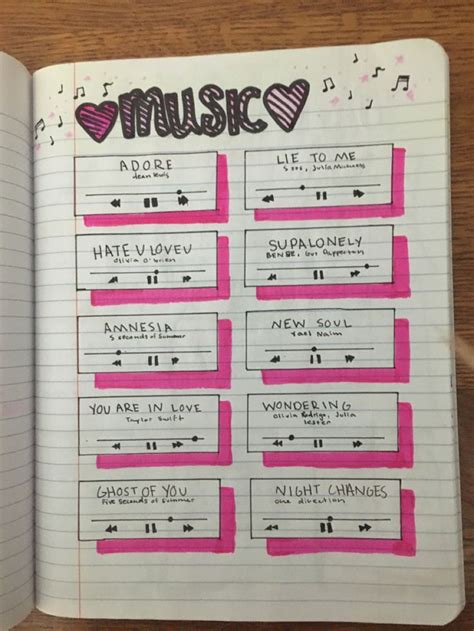 Playlist For Bullet Journal Library Bookmarks Ghost Of You Bullet