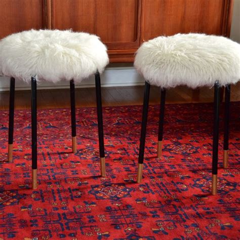 Ikea Marius Stool Hack Replace Fur With Grey Cable Knit