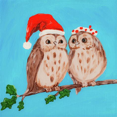 Two Pretty Owls Painting By Arina Yastrebova Fine Art America
