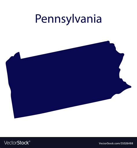 United States Pennsylvania Dark Blue Silhouette Vector Image