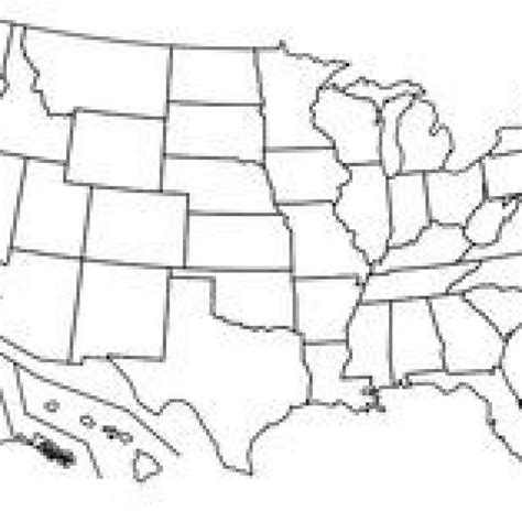 50 States Map Blank Printable Of The Usa Mr Printables Homeschool Ideas
