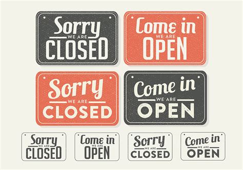 Vintage Sign Open And Closed Vector Download Free Vector Art Stock Graphics And Images