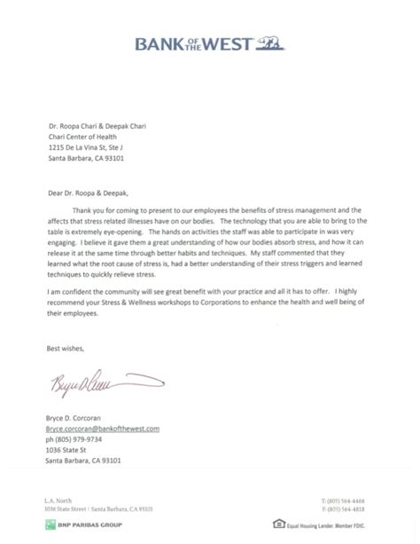 With the help of a business letterhead design, you can establish professionalism and reinforce your brand to prospects for effective communication. Endorsement Letter - Bank of the West