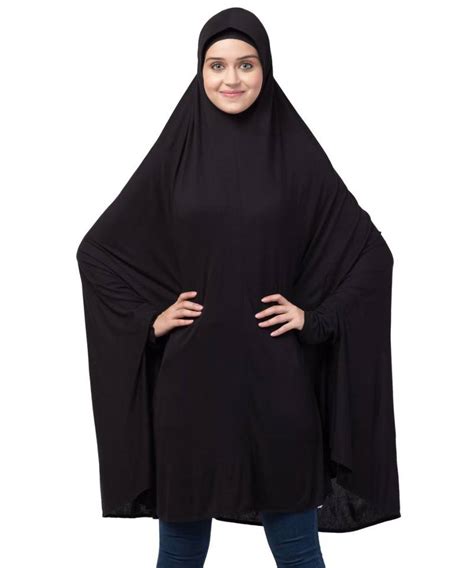 Nazneen Stretchable With Sleeve Knee Length Jilbab Cum Prayer Khimar