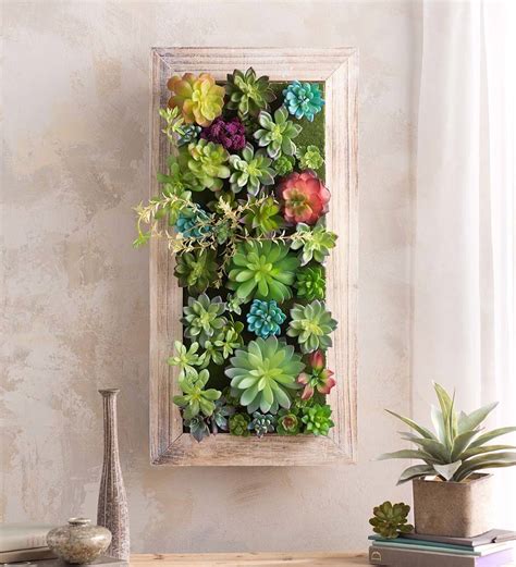 Faux Succulent Framed Wall Art Wind And Weather