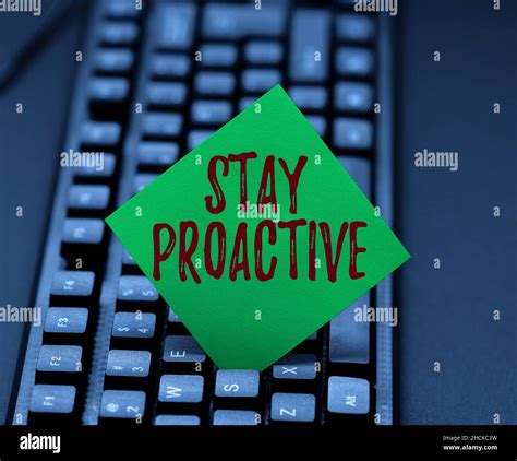 Text Caption Presenting Stay Proactive Business Showcase Taking Own