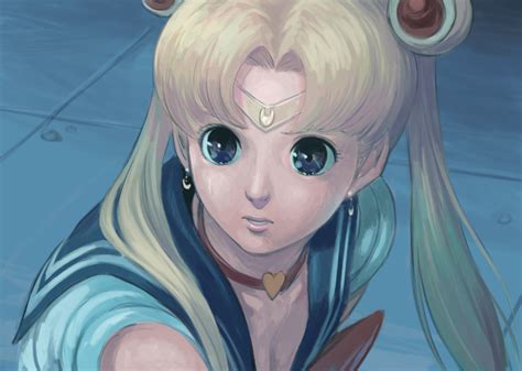 Safebooru 1girl Bishoujo Senshi Sailor Moon Blonde Hair Blue Eyes Blue Sailor Collar Choker