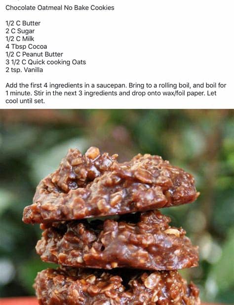 Roll into 1 inch how important is it for the cookie sheet to be ungreased? Chocolate Oatmeal No Bake Cookies | Oatmeal no bake ...