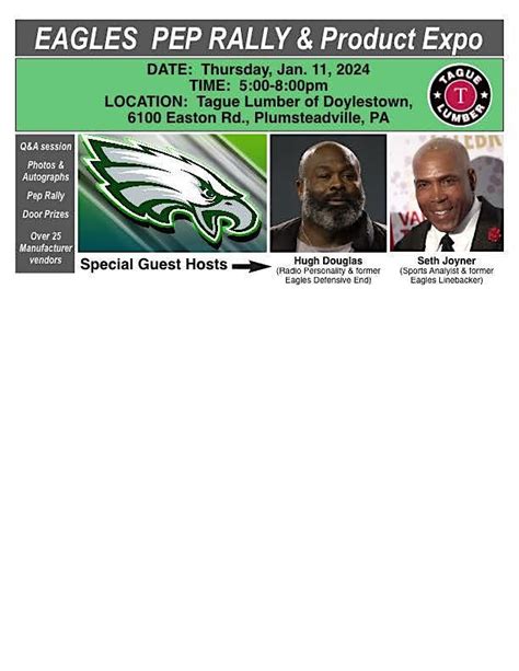 Eagles Playoff Pep Rallyvendor Expo Tague Lumber Of Doylestown Plumsteadville January 11