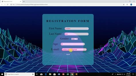 Transparent Registration Form Using Html And Cssfor Beginners Youtube