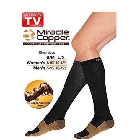Miracle Copper Accessories 4 Pair Miracle Copper Socks As Seen On