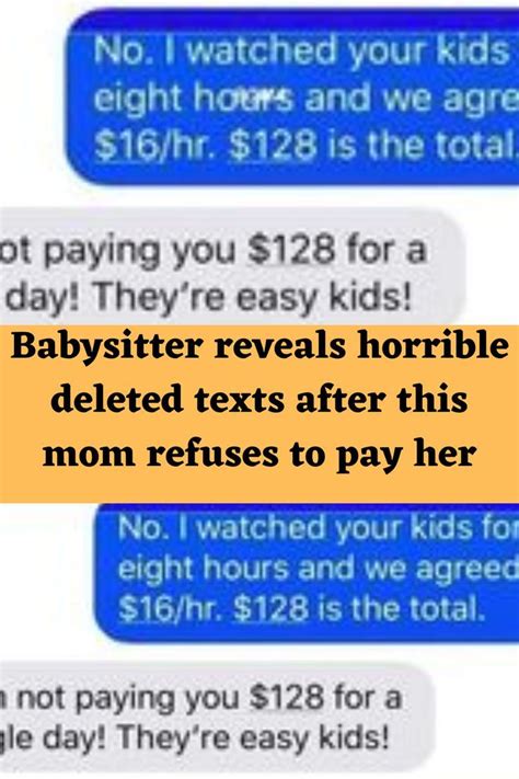 Babysitter Reveals Horrible Deleted Texts After This Mom Re In 2022